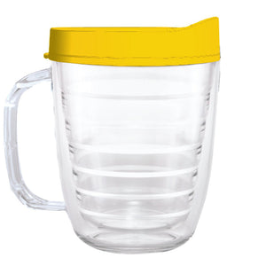 Clear Mug with Yellow Lid - 12oz - Smile Drinkware USASmile Drinkware USAtumblerClear Mug with Yellow Lid - 12oz tumbler Smile Drinkware USA