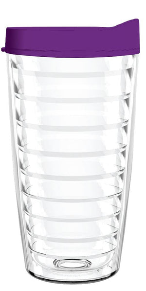 Clear Tumbler With Purple Lid - Smile Drinkware USASmile Drinkware USAtumblerClear Tumbler With Purple Lid tumbler 16oz