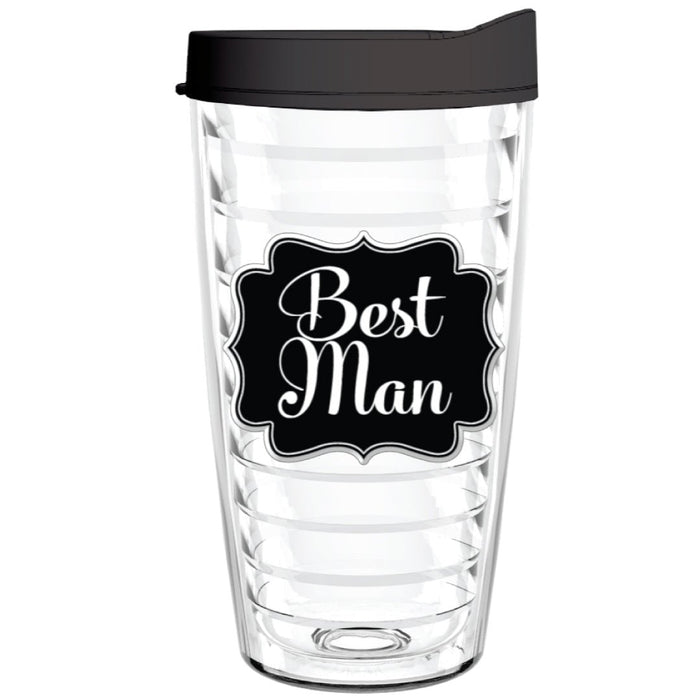 Best Man Tumbler with Lid And Straw