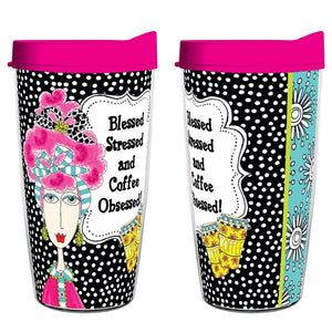Blessed, Stressed And Coffee Obsessed 16oz Tumbler - Smile Drinkware USADolly Mamas by JoeytumblerBlessed, Stressed And Coffee Obsessed 16oz Tumbler tumbler Dolly Mamas by Joey