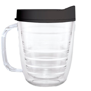Clear Mug with Black Lid - 12oz - Smile Drinkware USASmile Drinkware USAtumblerClear Mug with Black Lid - 12oz tumbler