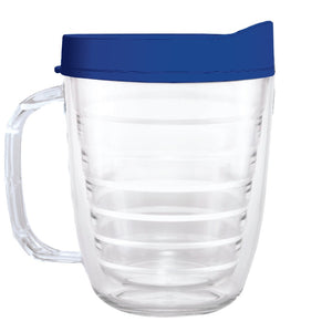 Clear Mug with Blue Lid - 12oz - Smile Drinkware USASmile Drinkware USAtumblerClear Mug with Blue Lid - 12oz tumbler Smile Drinkware USA