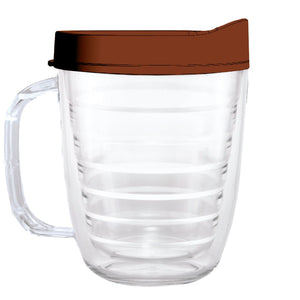 Clear Mug with Brown Lid - 12oz - Smile Drinkware USASmile Drinkware USAtumblerClear Mug with Brown Lid - 12oz tumbler Smile Drinkware USA