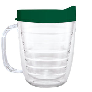 Clear Mug with Dark Green Lid - 12oz - Smile Drinkware USASmile Drinkware USAtumblerClear Mug with Dark Green Lid - 12oz tumbler Smile Drinkware USA