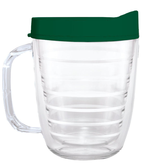 Clear Mug with Dark Green Lid - 12oz