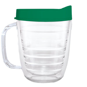 Clear Mug with Green Lid - 12oz - Smile Drinkware USASmile Drinkware USAtumblerClear Mug with Green Lid - 12oz tumbler Smile Drinkware USA