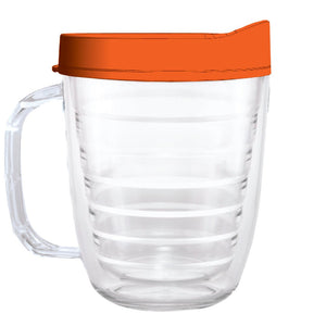 Clear Mug with Orange Lid - 12oz - Smile Drinkware USASmile Drinkware USAtumblerClear Mug with Orange Lid - 12oz tumbler Smile Drinkware USA