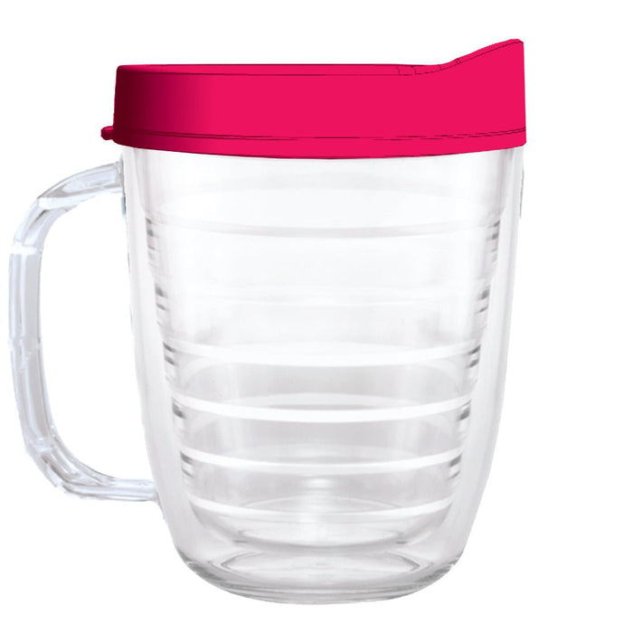 Clear Mug with Pink Lid - 12oz