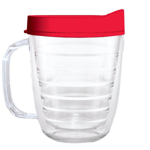 Clear Mug with Red Lid - 12oz - Smile Drinkware USASmile Drinkware USAtumblerClear Mug with Red Lid - 12oz tumbler Smile Drinkware USA