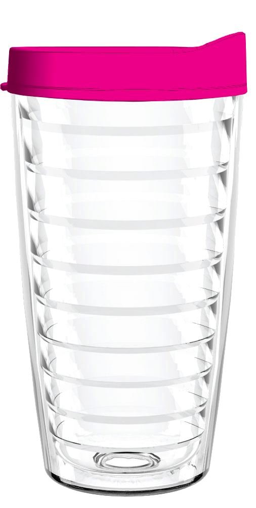 Clear Tumbler With Pink Lid