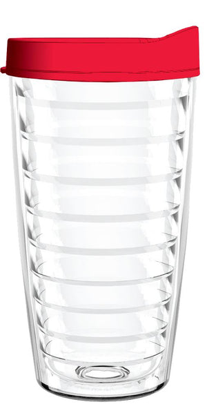 Clear Tumbler With Red Lid - Smile Drinkware USASmile Drinkware USAtumblerClear Tumbler With Red Lid tumbler 16oz