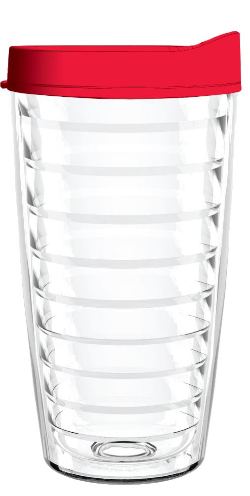Clear Tumbler With Red Lid