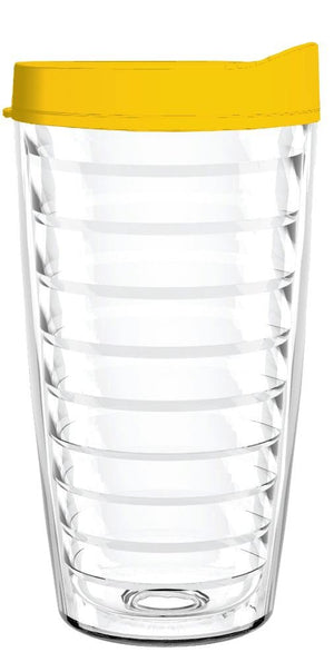 Clear Tumbler With Yellow Lid - Smile Drinkware USASmile Drinkware USAtumblerClear Tumbler With Yellow Lid tumbler 16oz