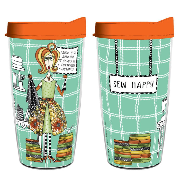 Fabric Is So Addictive It Should Be A Controlled Substance 16oz Tumbler with Lid And Straw