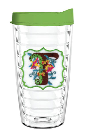Initial Letter T - Jacobean Style - Smile Drinkware USASmile Drinkware USAtumblerInitial Letter T in the style of Jacobean embroidery 12oz, 16oz and 26oz clear bpa-free Tritan tumblers.