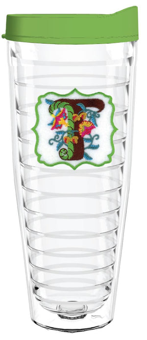 Initial Letter T - Jacobean Style - Smile Drinkware USASmile Drinkware USAtumblerInitial Letter T in the style of Jacobean embroidery 12oz, 16oz and 26oz clear bpa-free Tritan tumblers.