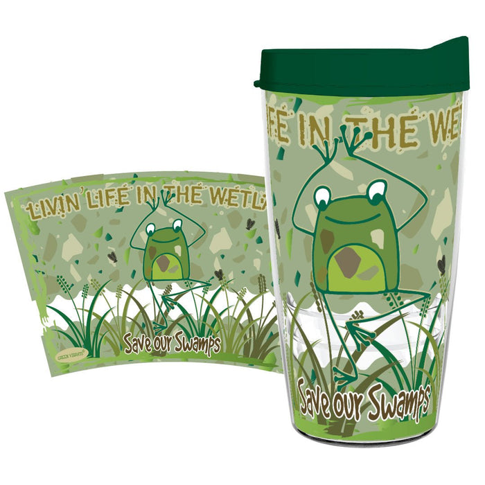 Livin' Life In The WetlAnds - Save Our Swamps Frog 16oz Tumbler