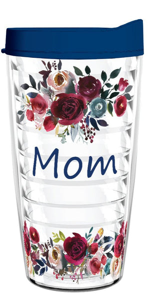 Mom Floral Navy Blue 16oz Tumbler - Smile Drinkware USASmile Drinkware USAtumblerMom Floral Navy Blue 16oz Tumbler tumbler Smile Drinkware USA