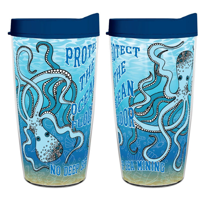 No Deep Sea Mining/Protect the Ocean Floor Octopus 16oz Tumbler