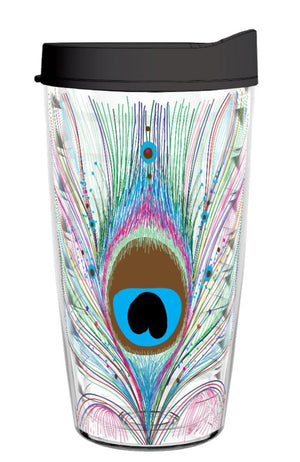 Tervis Tumbler Peacock Feathers Wrap Water Bottle with Lid