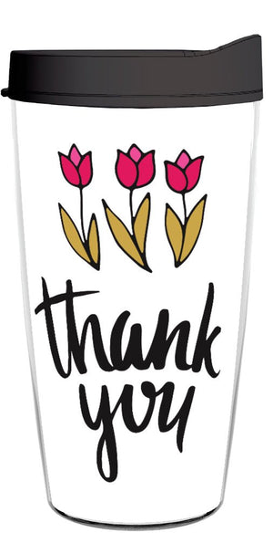 Thank You - Smile Drinkware USASmile Drinkware USAtumblerThank You tumbler Smile Drinkware USA White w Tulips