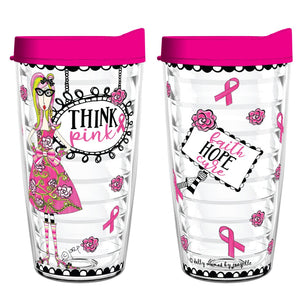 Think Pink - Faith, Hope, Cure 16oz Tumbler - Smile Drinkware USADolly Mamas by JoeytumblerThink Pink - Faith, Hope, Cure 16oz Tumbler tumbler Dolly Mamas by Joey