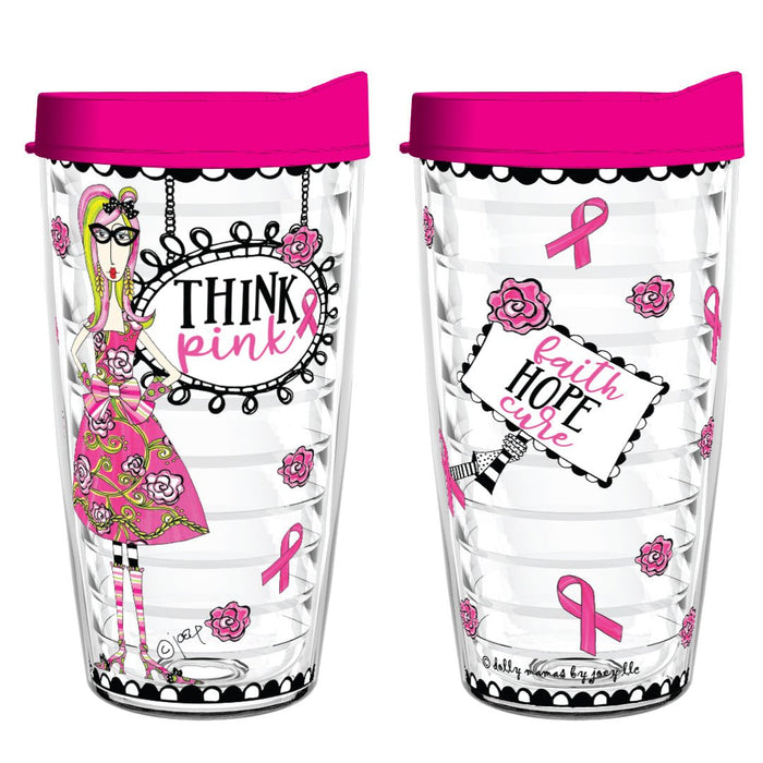 Think Pink - Faith, Hope, Cure 16oz Tumbler